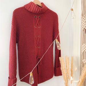 NWT↠American Rag Back Tie Turtleneck